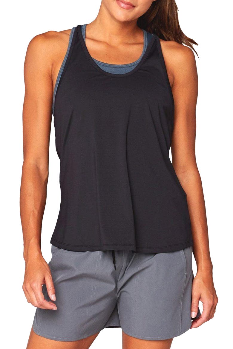 Cassie Performance Tank, Main, color, JET BLACK