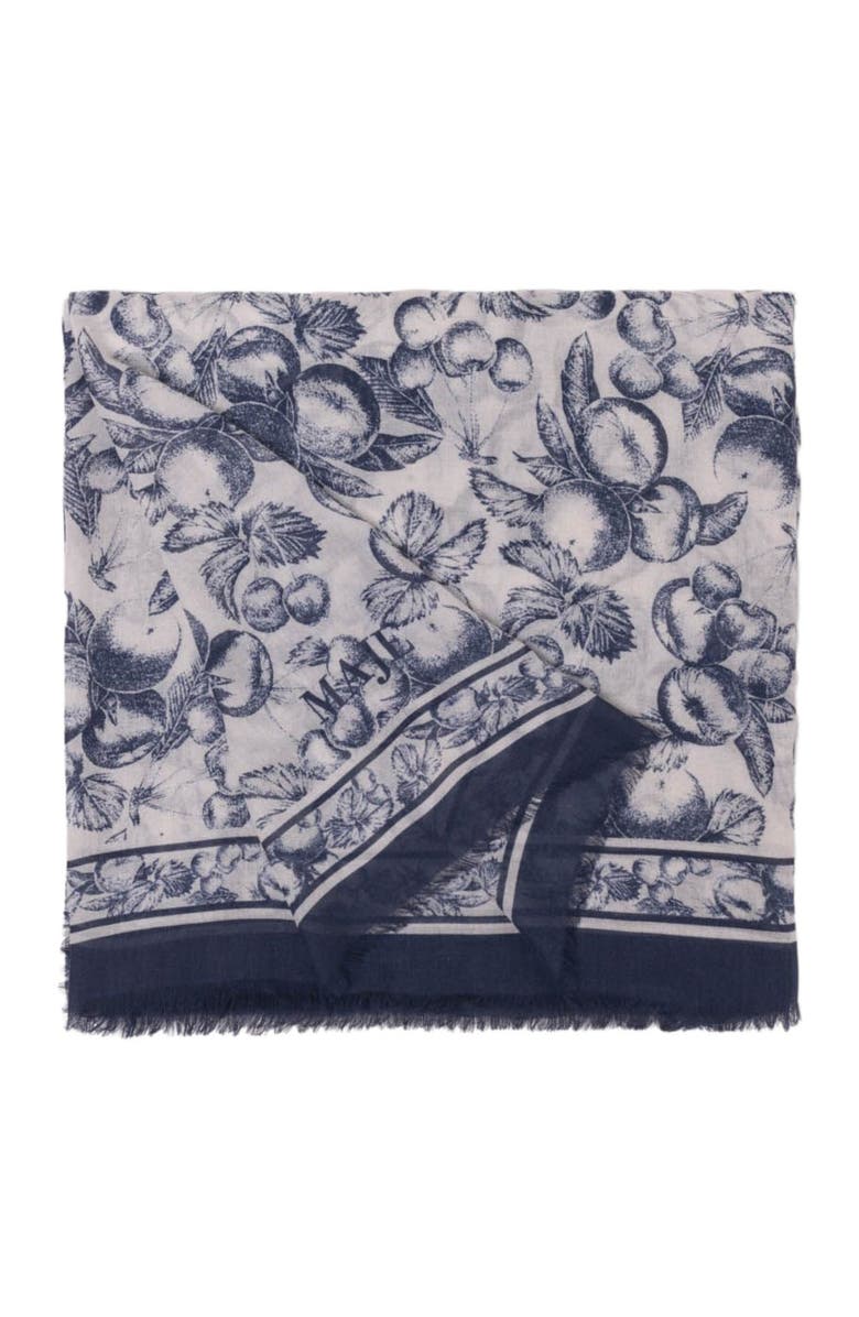 maje Fruit print shawl, Main, color, Blue Fruits Print