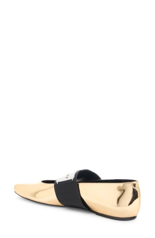 Givenchy Logo-embellished Metallic Leather Ballet Flats In Gold