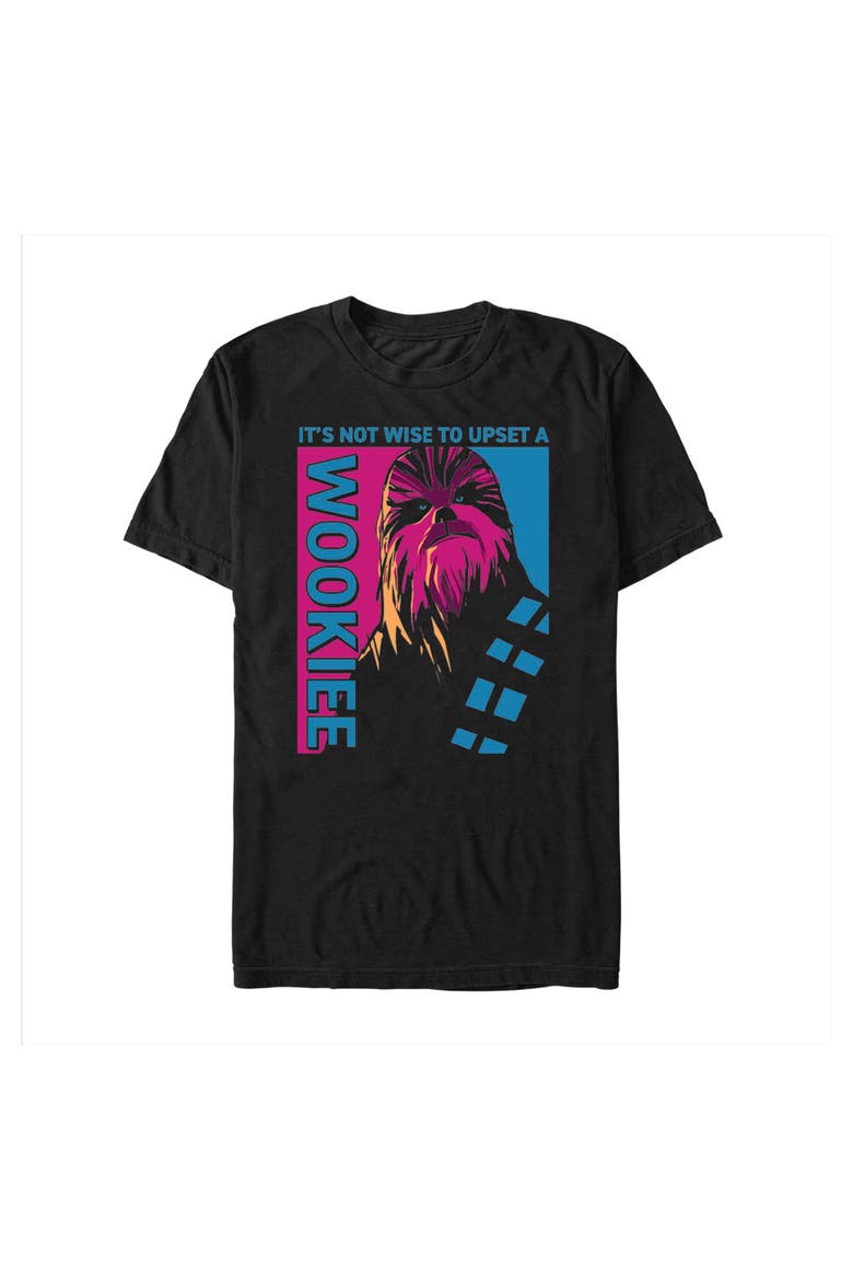 Mens Star Wars Chewbacca Two Tone Poster T Shirt, Alternate, color, Black