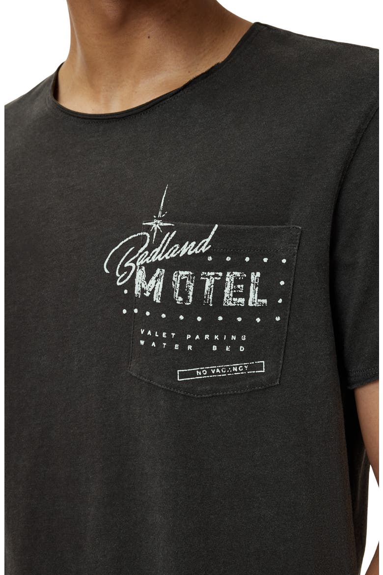 Badland Motel Raw Edge Organic Cotton Graphic T-Shirt, Alternate, color, CHARCOAL