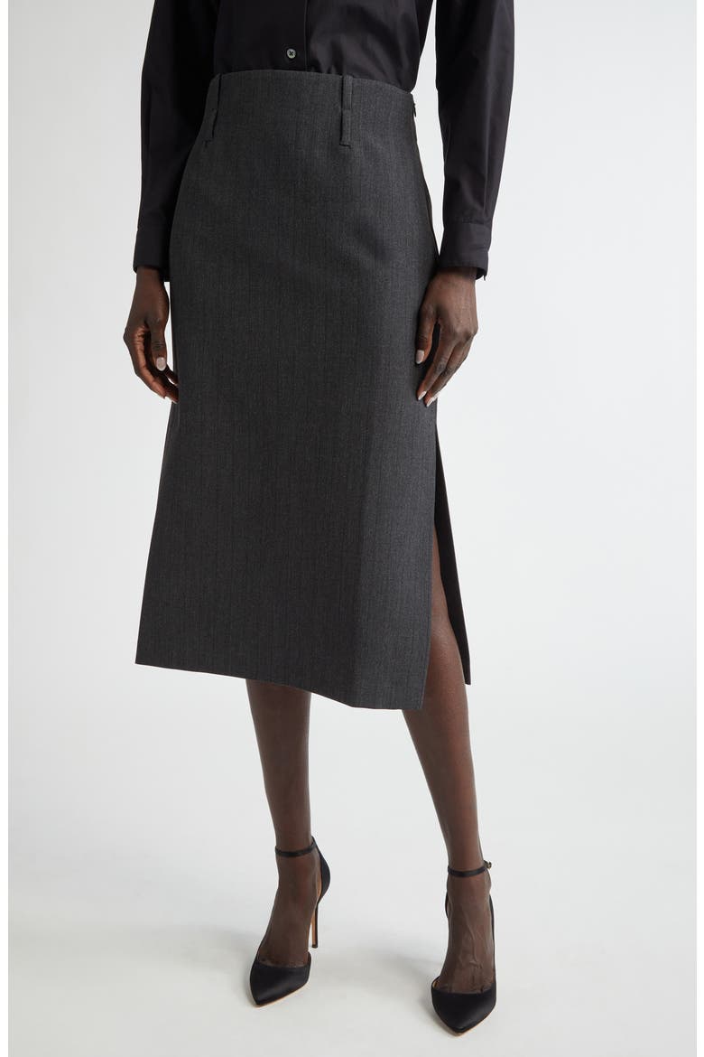 Pinstripe Luxe Suiting Skirt, Main, color, SHADOW