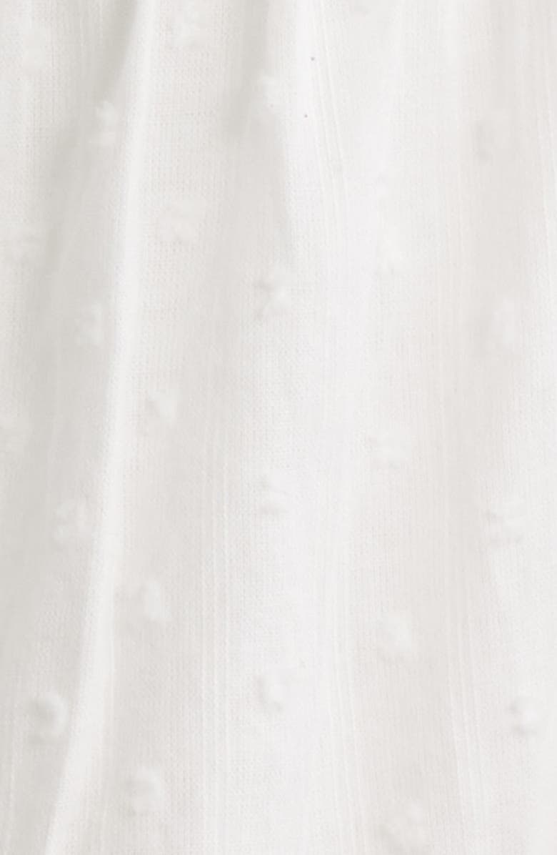 LoveShackFancy Rietta Lace Inset Cotton Button-Up Minidress, Alternate, color, Optic White