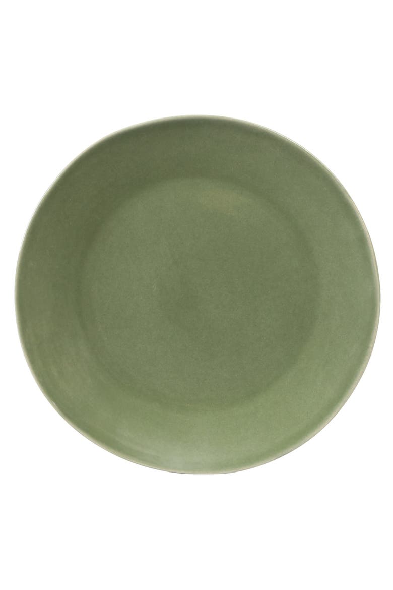 Montecito Breeze 16 Piece Double Plates and Bowls Stoneware Reactive Glaze Dinnerware Set, Alternate, color, Cyprus Green