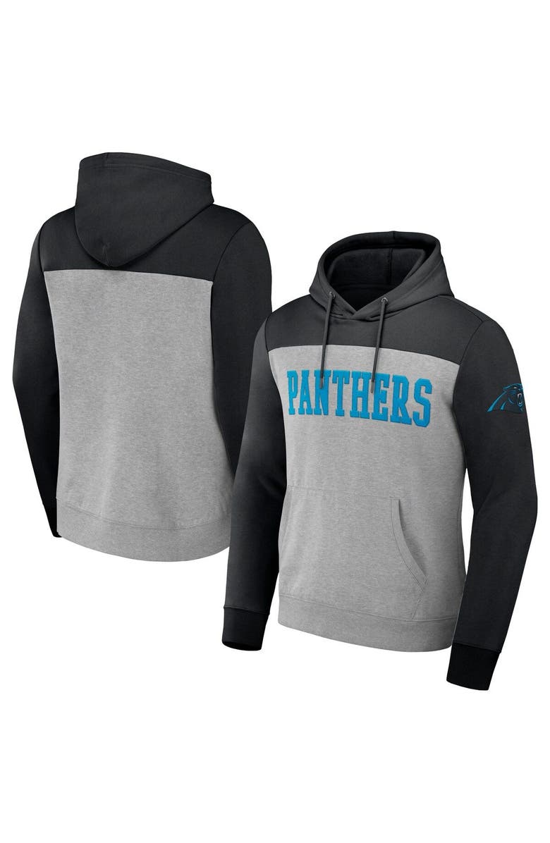 NFL X DARIUS RUCKER Men's NFL x Darius Rucker Collection by Fanatics Heather Gray Carolina Panthers Color Blocked Pullover Hoodie, Main, color, Heather Gray