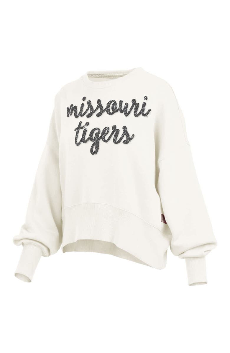 PRESSBOX Women's Pressbox Cream Missouri Tigers Oversized Chelsea Waist Length Pullover Sweatshirt, Alternate, color, 