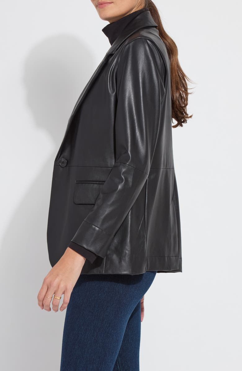 Lysse 'Lyssentials Faux Leather Blazer, Alternate, color, Black