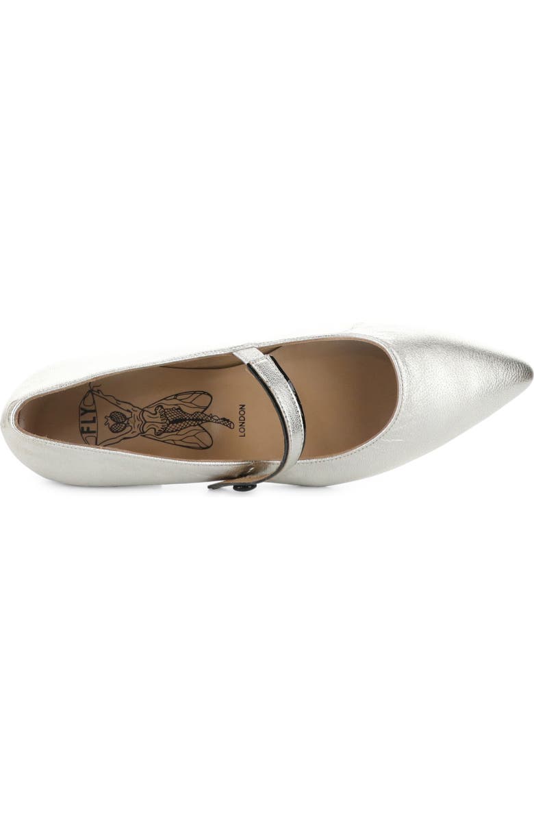 Fly London Suln Pointed Toe Flat, Alternate, color, Silver