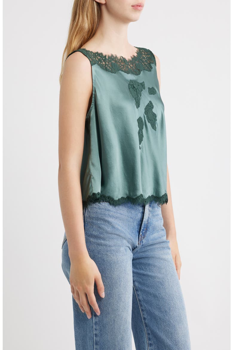 Valerina Silk Lace Top, Alternate, color, DULAC GREEN