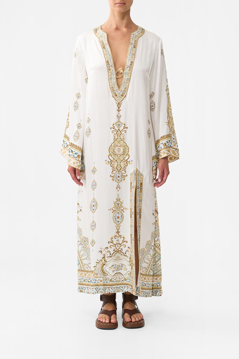 Deep V Neck Hardware Kaftan Ottoman Dynasty, Main, color, Ottoman Dynasty
