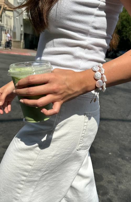 Joiana Jewelry Biwa Pearl Bracelet In White