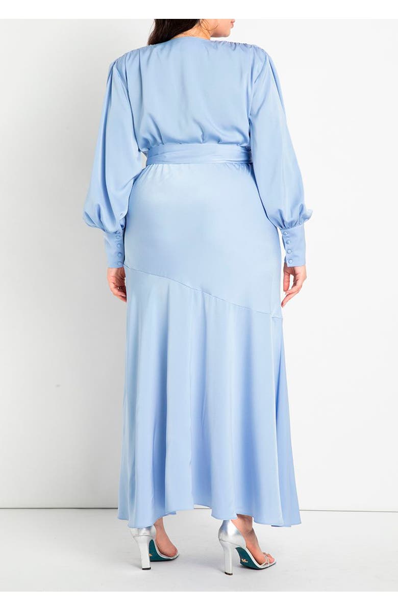 ELOQUII Satin Maxi Dress, Alternate, color, Periwinkle