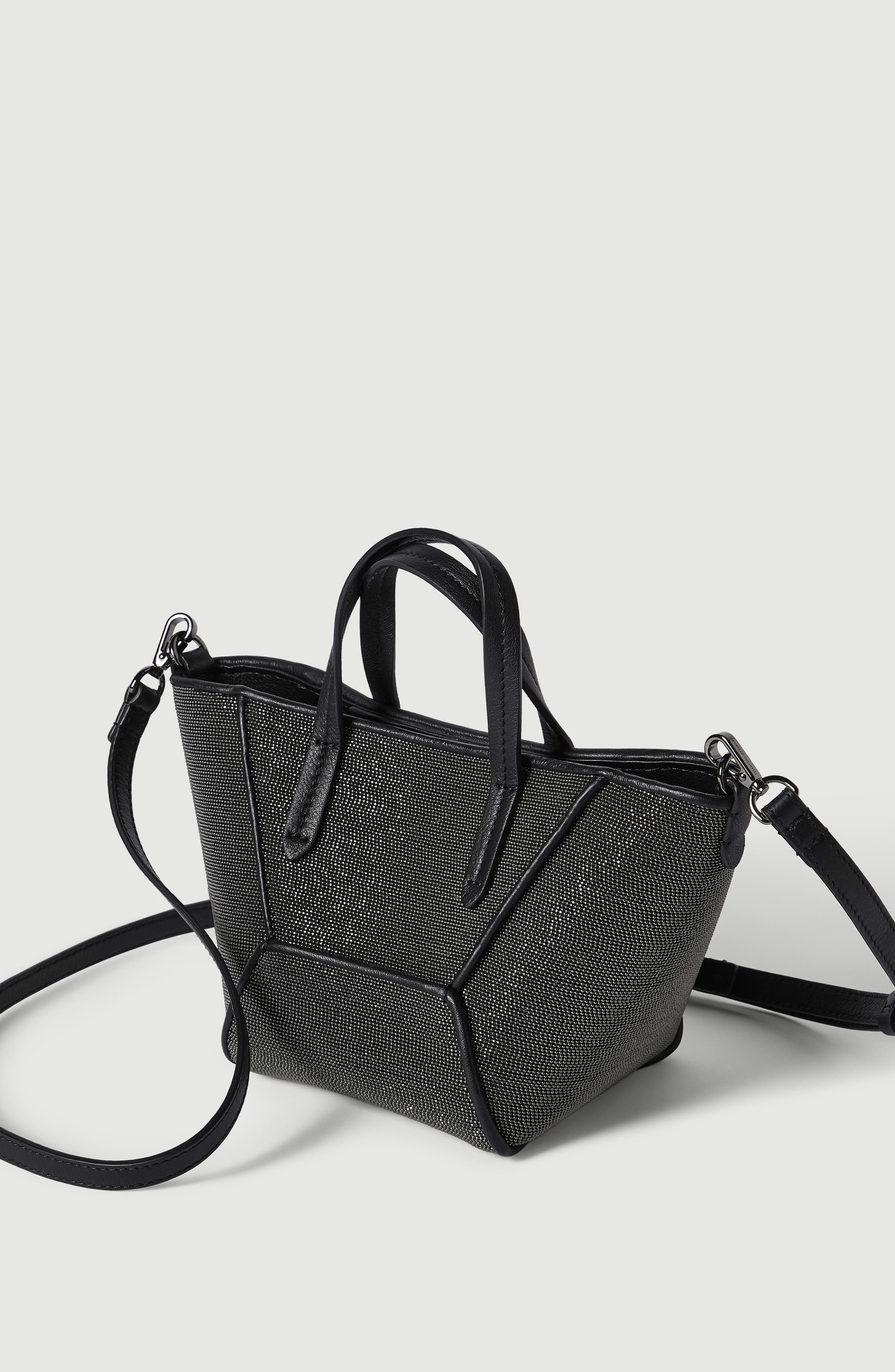 Precious BC Duo mini bag in grained leather, Alternate, color, Black