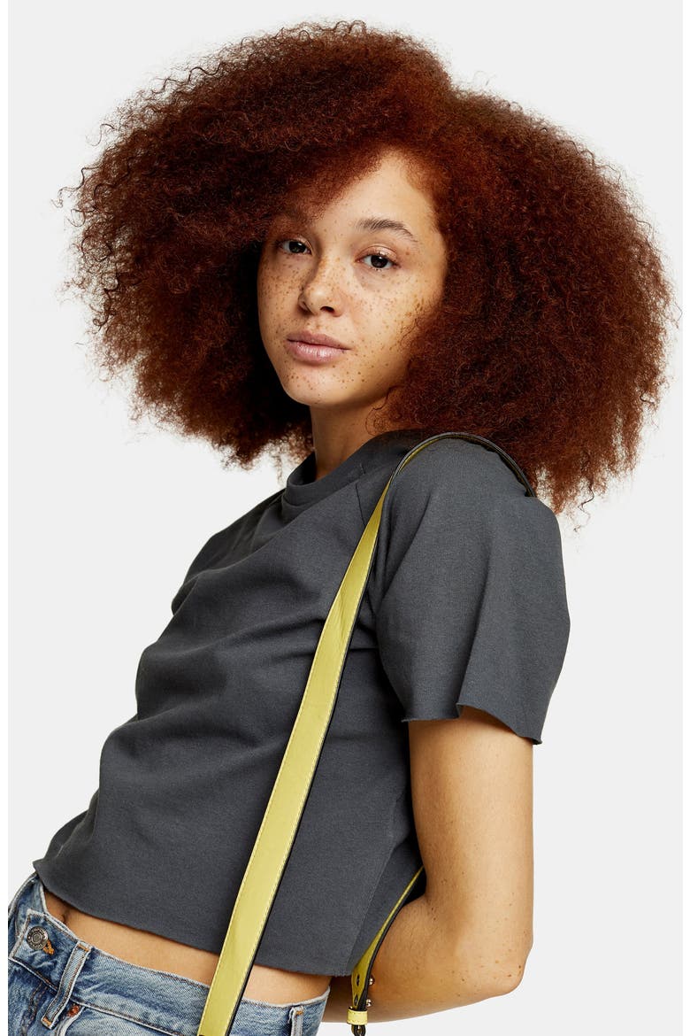 Raglan Crop T-Shirt, Alternate, color, CHARCOAL