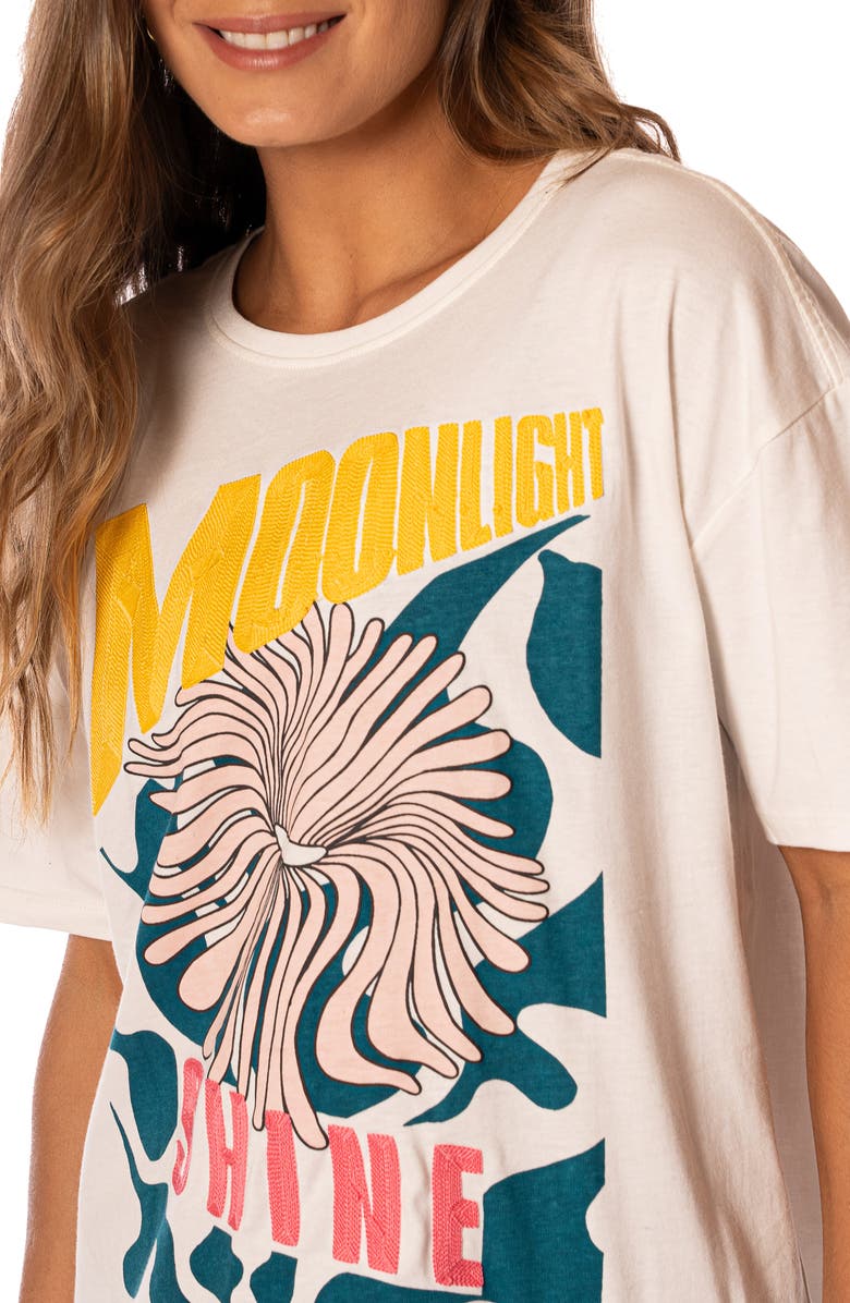 Maaji Beige Breeze Azalea Cotton Cover-Up T-Shirt, Alternate, color, Open White