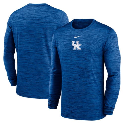 Nike Royal Kentucky Wildcats 2025 Sideline Velocity Performance Long Sleeve T-shirt In Blue