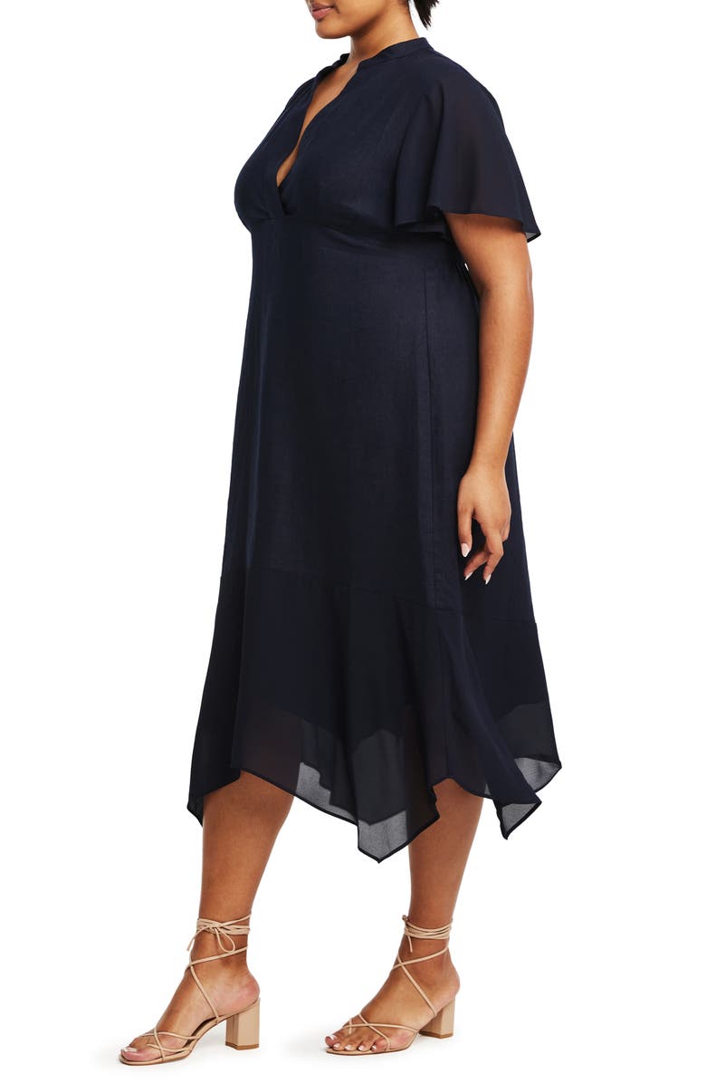 Estelle Claudia Linen Blend A-Line Dress, Alternate, color, 