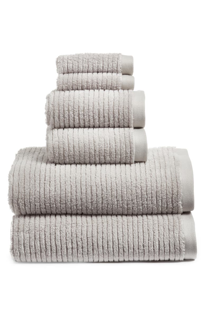Nordstrom 6-Piece Hydro Organic Cotton Blend Bath Towel, Hand Towel & Washcloth Set, Main, color, Grey Vapor