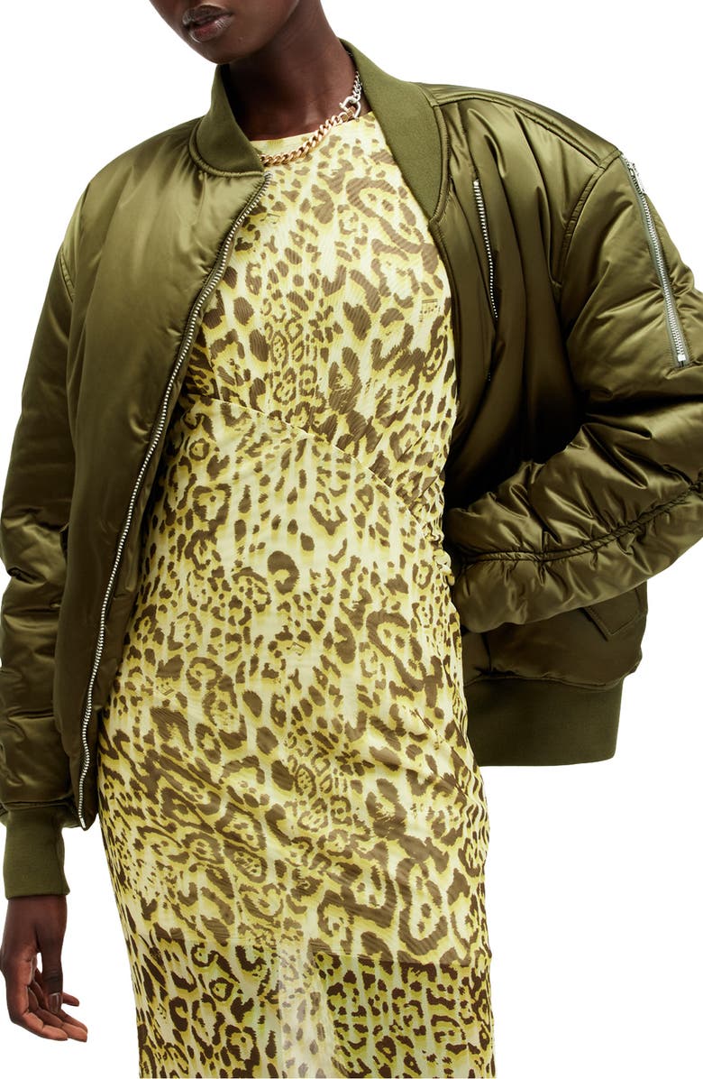 AllSaints Roomer Puffer Bomber Jacket, Main, color, 