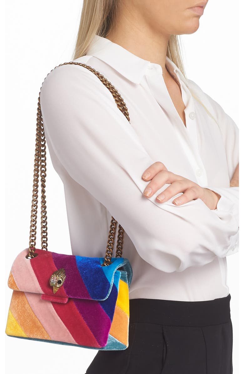 Kurt Geiger London Rainbow Shop Mini Kensington Velvet Bag, Alternate, color,