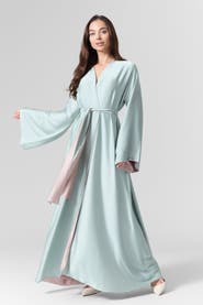 Le Fafo Luna Reversible Silk Belted Dress
