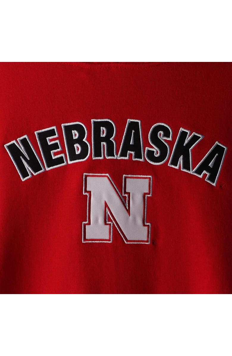 COLOSSEUM Women's Scarlet Nebraska Huskers Arch & Logo 1 Pullover Hoodie, Alternate, color, 