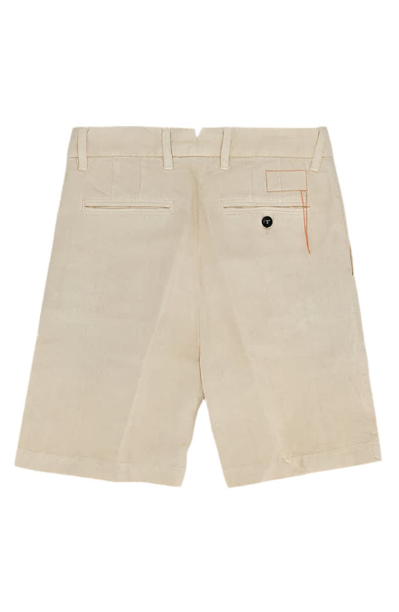 Fortela Beachshort Linen Short with Pleats, Alternate, color, Milk