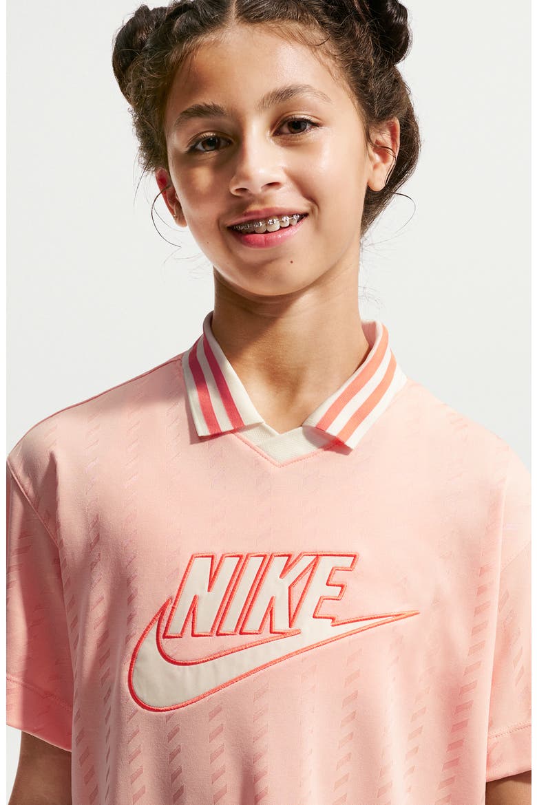 Kids' Oversize Jersey T-Shirt Dress, Alternate, color, ARCTIC ORANGE/ SOFT PEARL