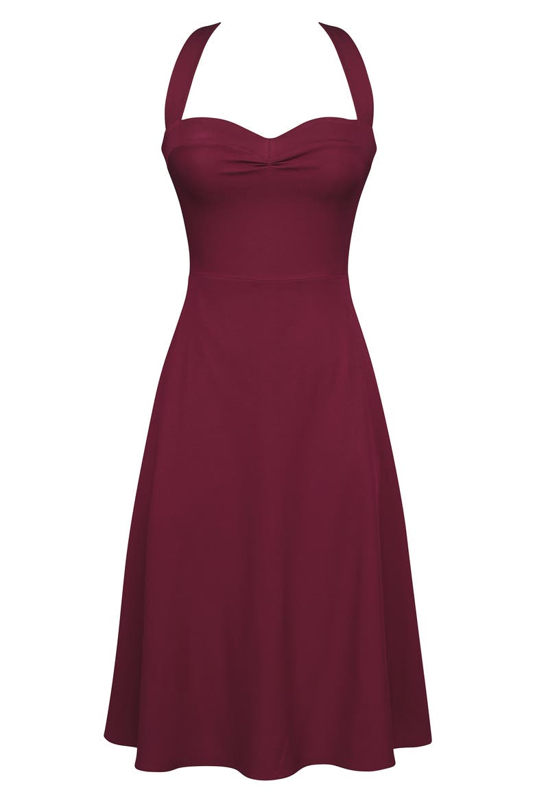 Carolla Halter Minidress, Alternate, color, WINE