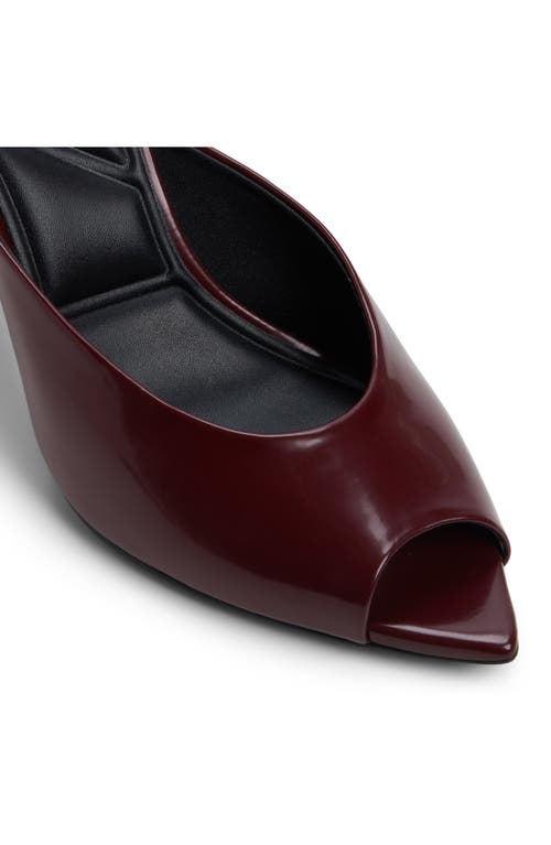 Aldo Elenara Pointed Peep Toe Mule In Burgundy