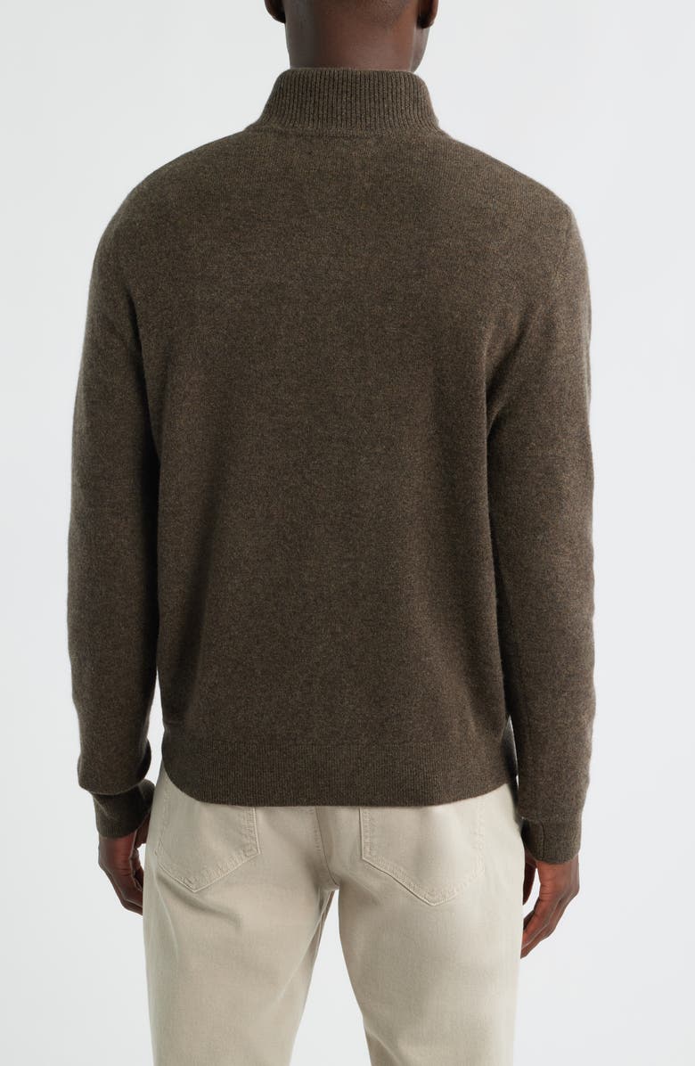 Nordstrom Quarter Zip Cashmere Sweater, Alternate, color, Brown Desert Heather