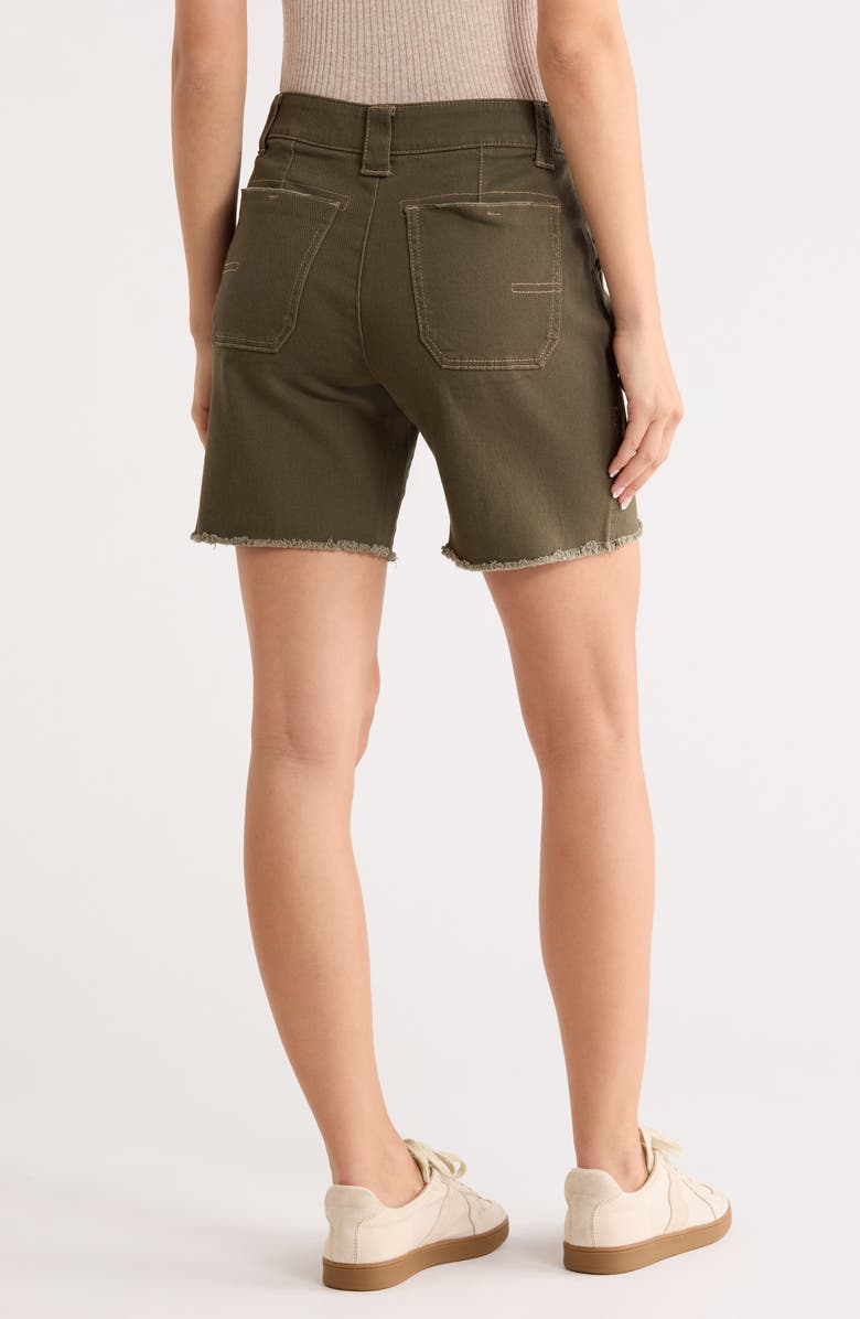 Democracy Patch Pocket Fray Hem Cargo Shorts, Alternate, color, Caper