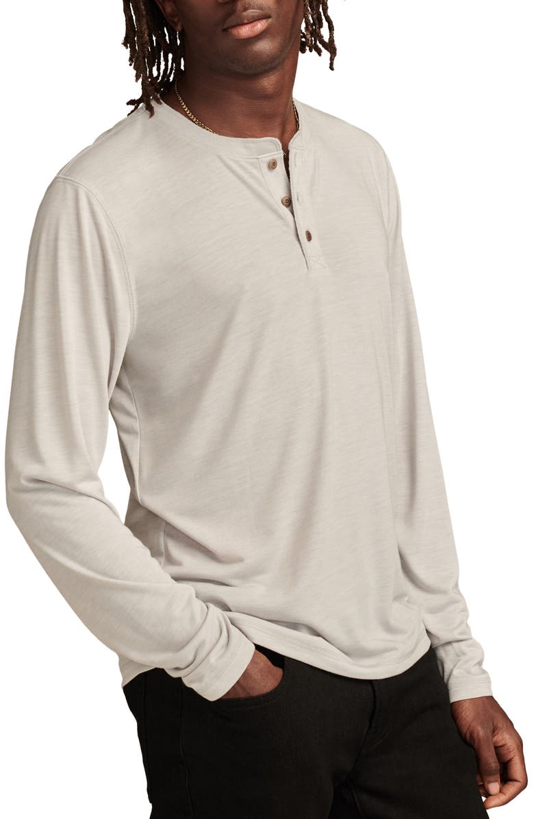 Lucky Brand Long Sleeve Slub Jersey Henley, Alternate, color, Heather Grey