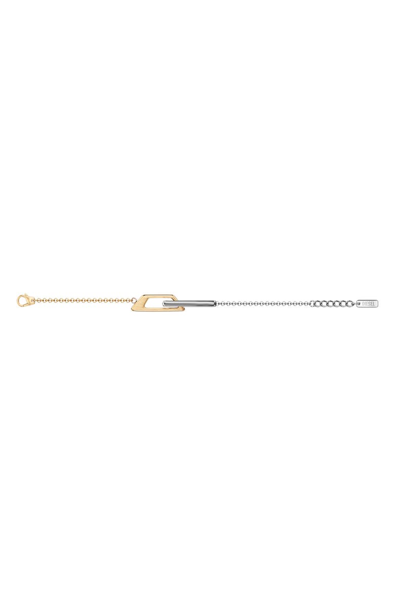 DIESEL<sup>®</sup> Two-Tone Logo Chain Bracelet, Alternate, color, Two Tone