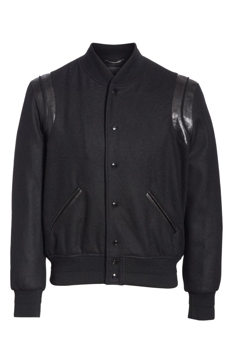 Saint Laurent Teddy Bomber Jacket, Alternate, color,