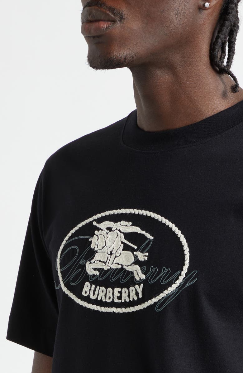Burberry Ryan Embroidered EKD Script Graphic T-Shirt, Alternate, color, Black