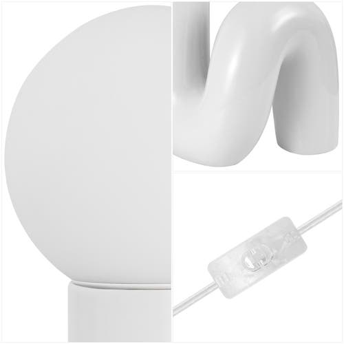 Jonathan Y Katya 18" Scandinavian Minimalist Ceramic Spiral Tube Led Table Lamp In White