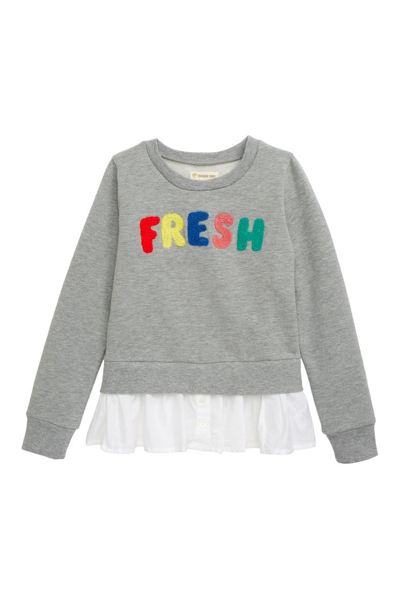 Appliqué Pullover, Main, color, GREY MEDIUM HEATHER FRESH