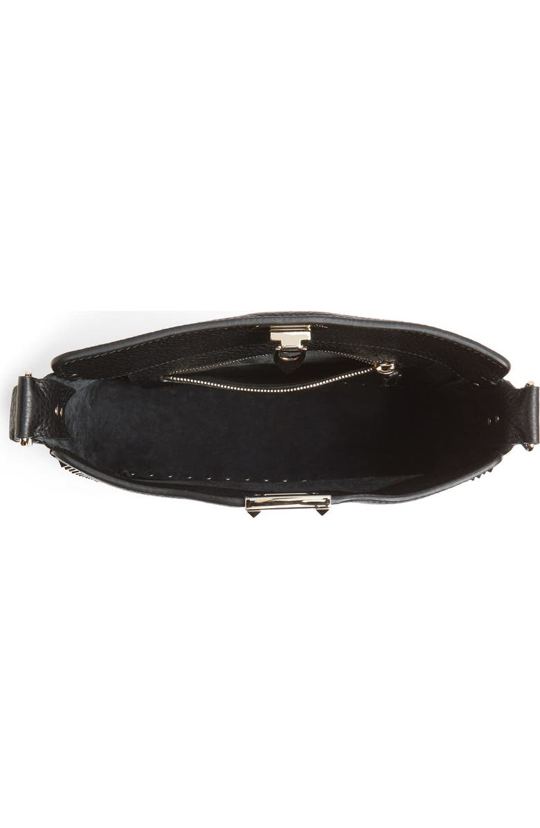 Valentino Garavani Rockstud Leather Hobo, Alternate, color,