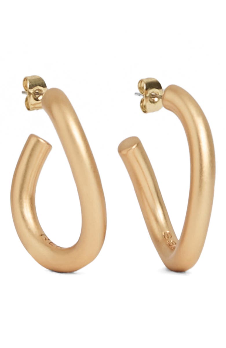 Reiss Freya Wave Hoop Earrings, Main, color, Gold Tone