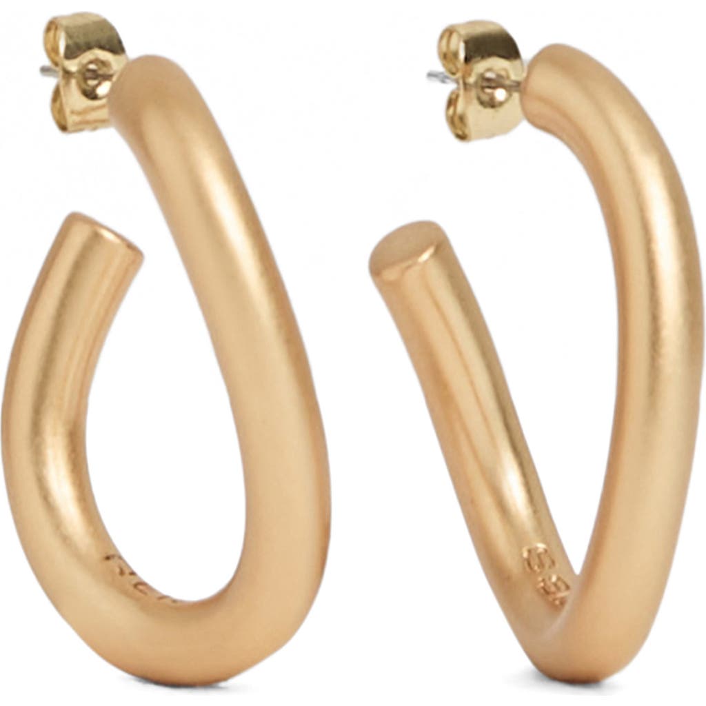 Reiss Freya Wave Hoop Earrings In Gold Tone