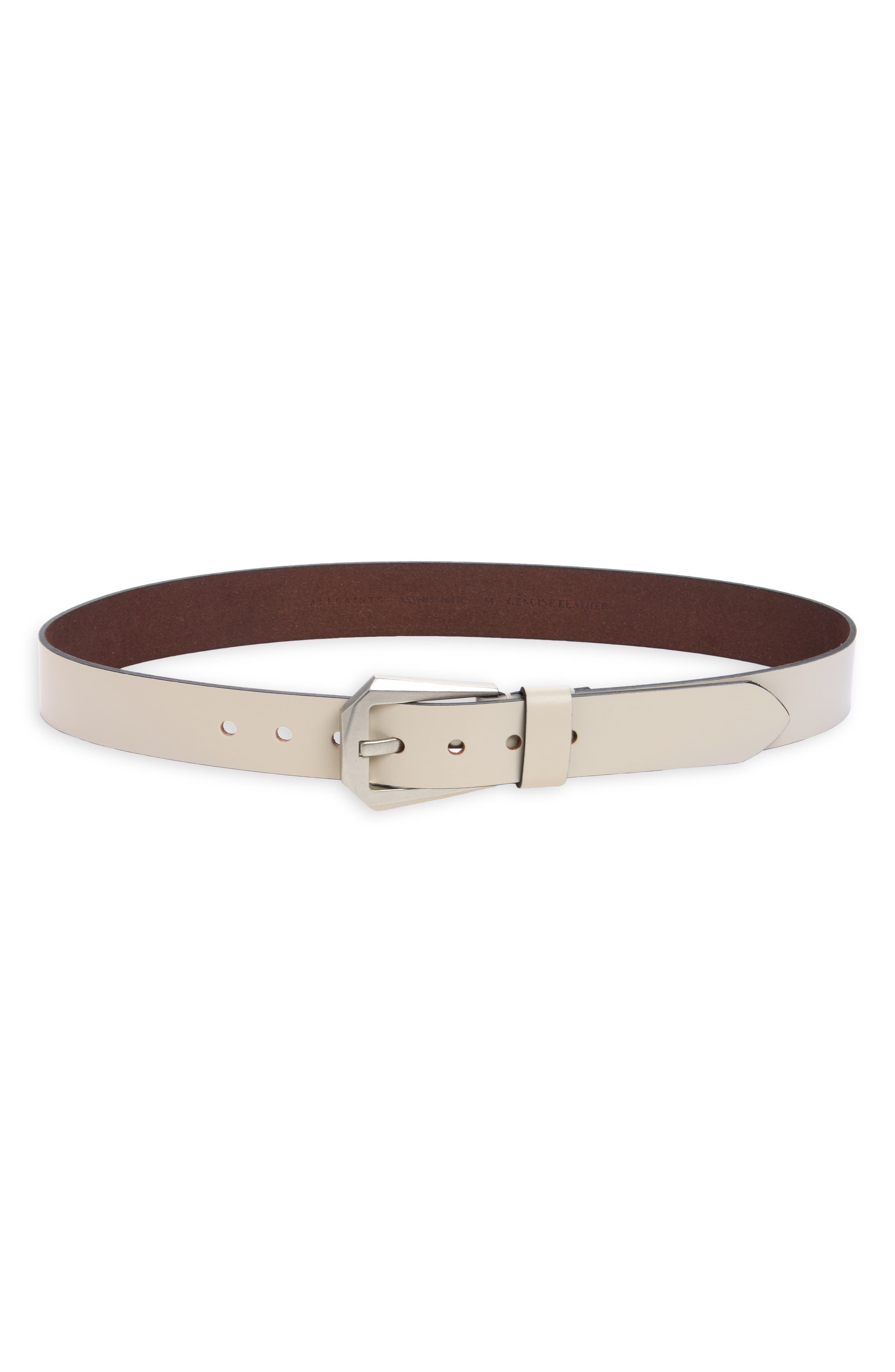 AllSaints Western Hexagonal Buckle Leather Belt