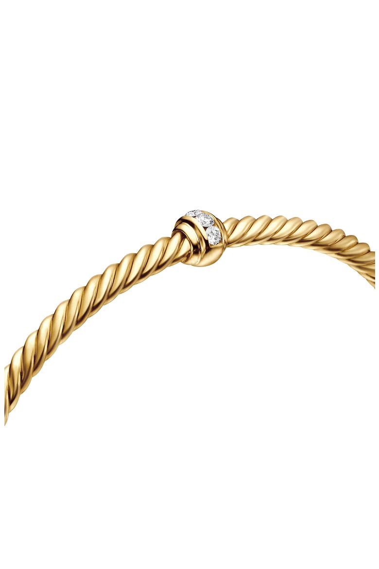 Classic Cablespira® Station Bracelet in 18K Yellow Gold with Diamonds, 3mm, Alternate, color, 18K YELLOW GOLD