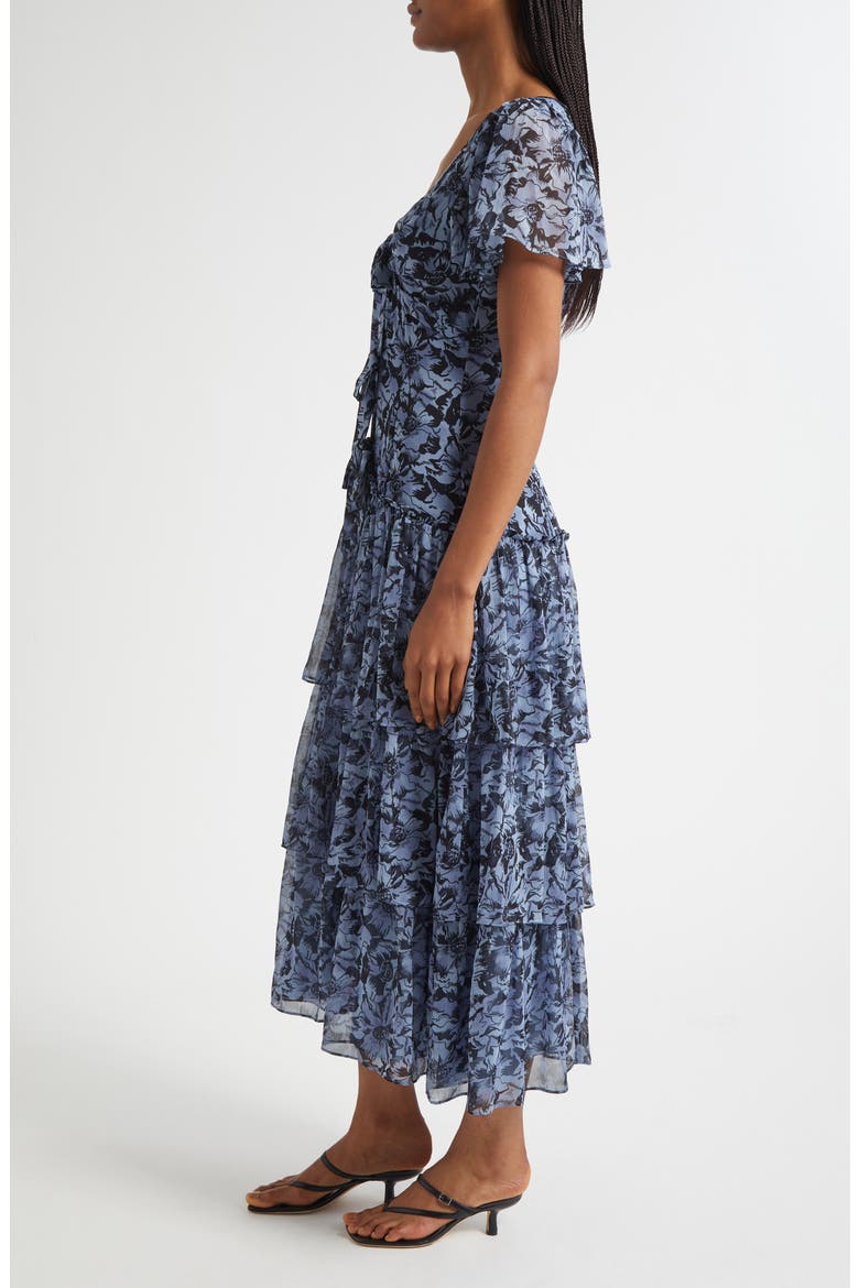 Graphic Cosmos Grizzo Maxi Dress, Alternate, color, IRIS CLOUD/ BLACK