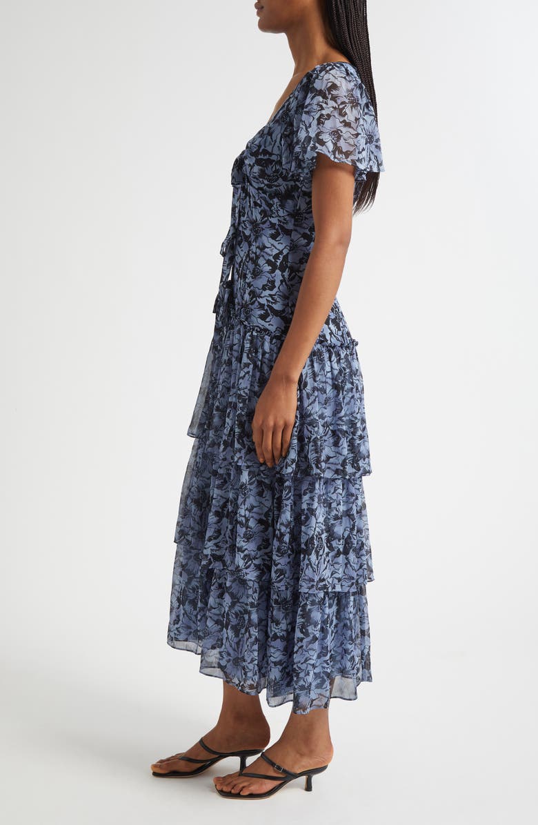 Cinq à Sept Graphic Cosmos Grizzo Maxi Dress, Alternate, color, Iris Cloud/ Black