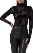AFRM Zadie Velvet Floral Mesh Top