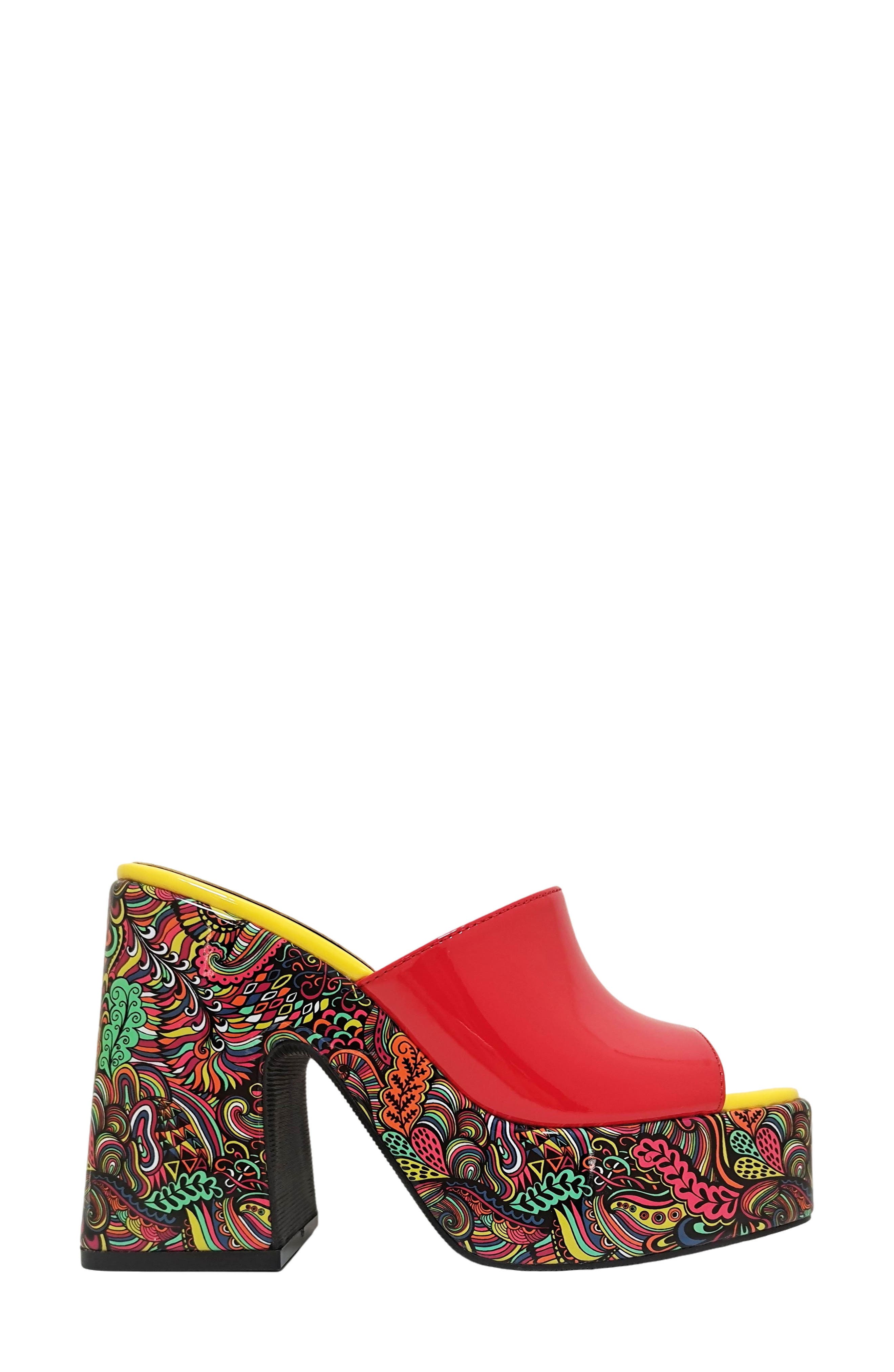 Porto Platform Sandal, Alternate, color, RED MULTI