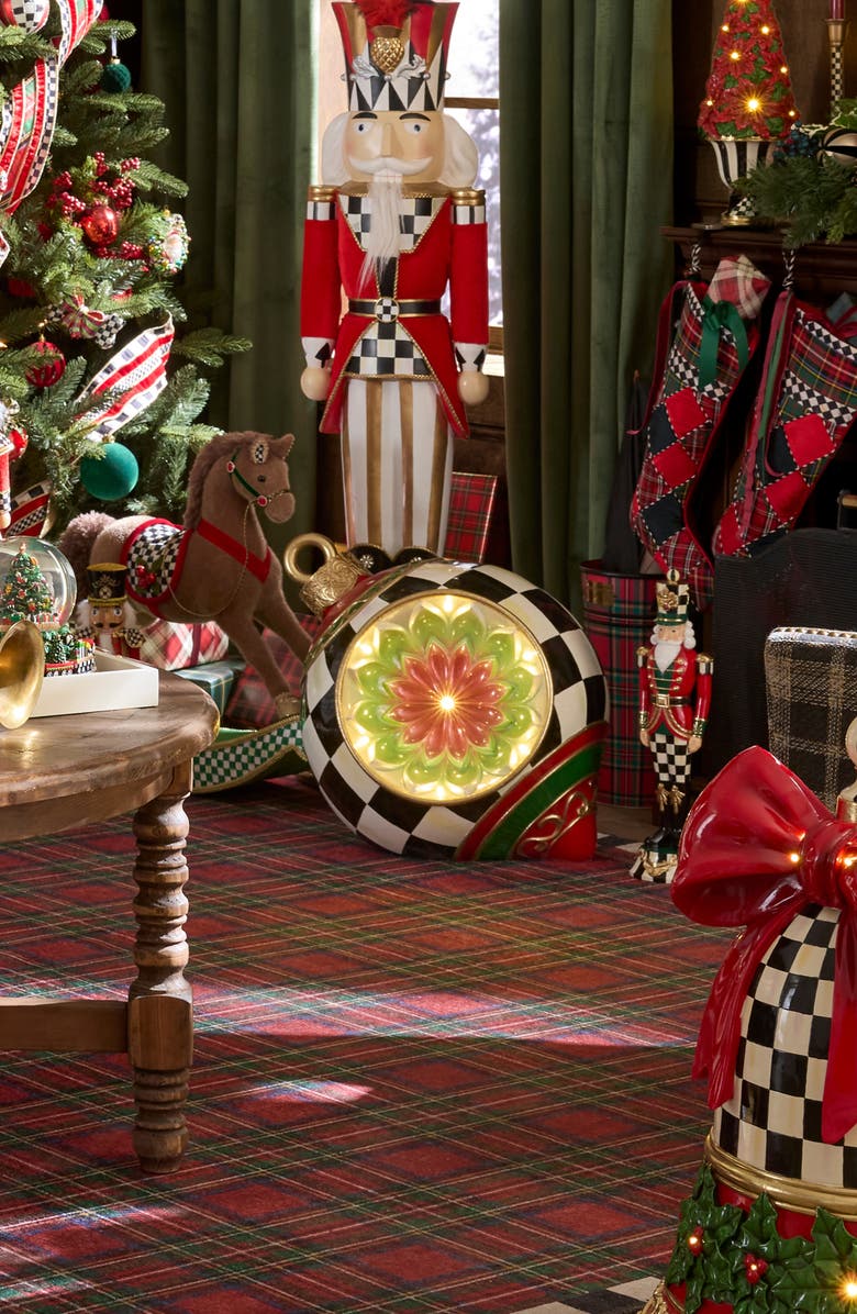 MACKENZIE CHILDS Reflector Outdoor Medium Trophy Ornament, Alternate, color, Black