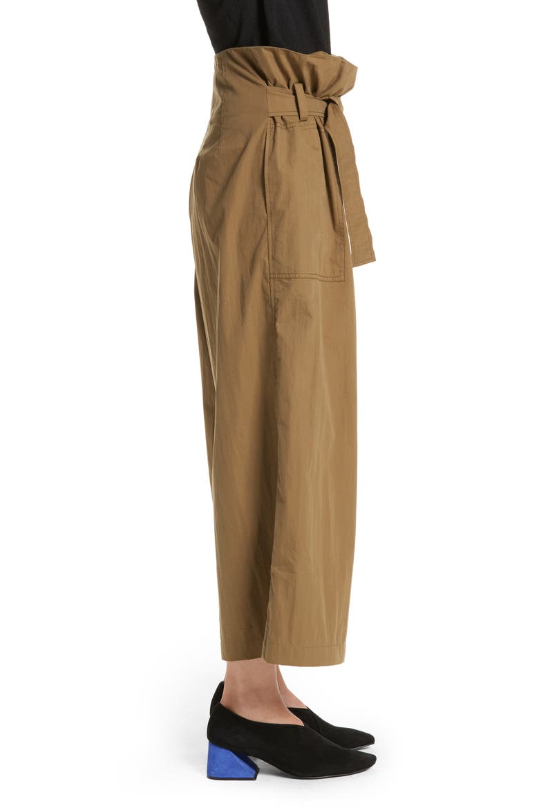 Tilly Belted Paperbag Pants, Alternate, color, KHAKI