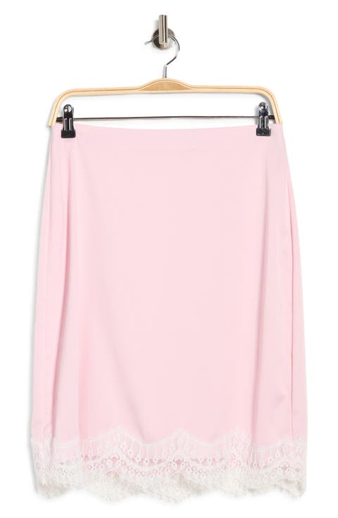 Lace Inset Midi Skirt